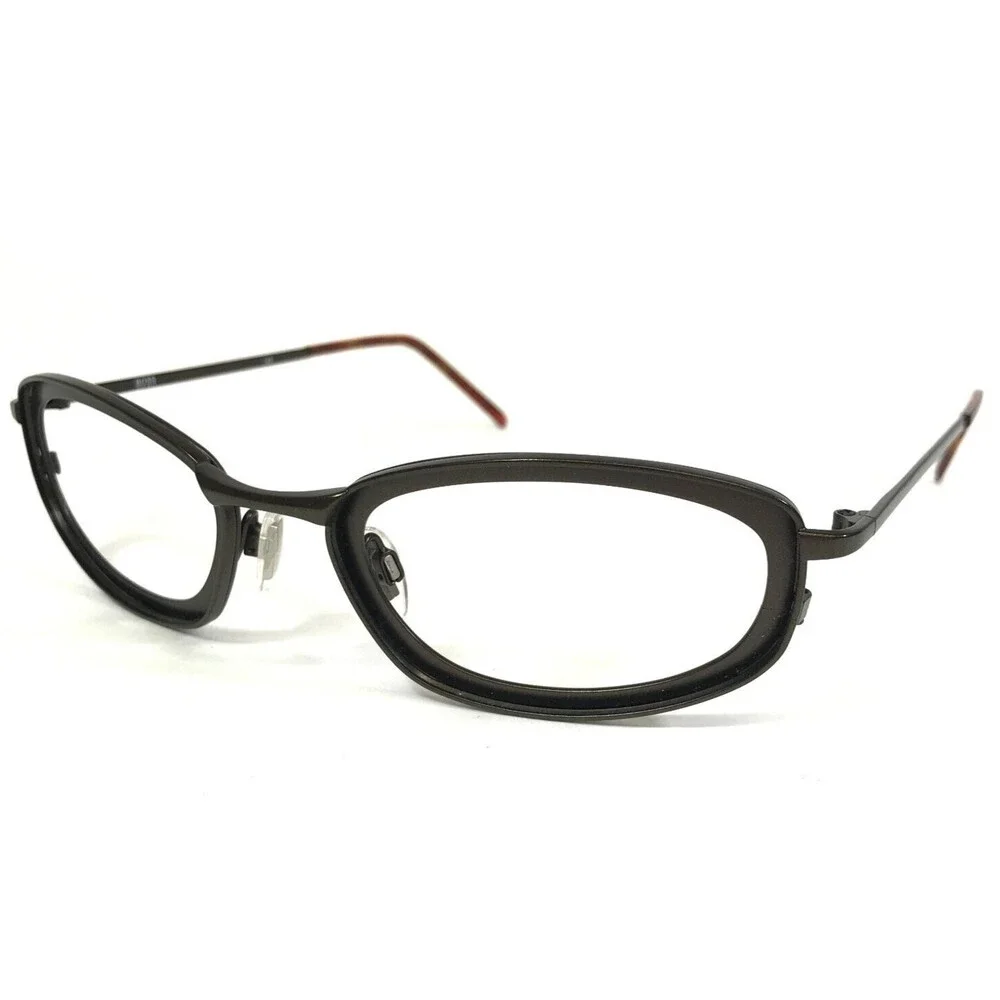 Hugo Boss Eyeglasses Frames HB5737 BR Matte Brown Oval Wrap Full Rim 59-17-145